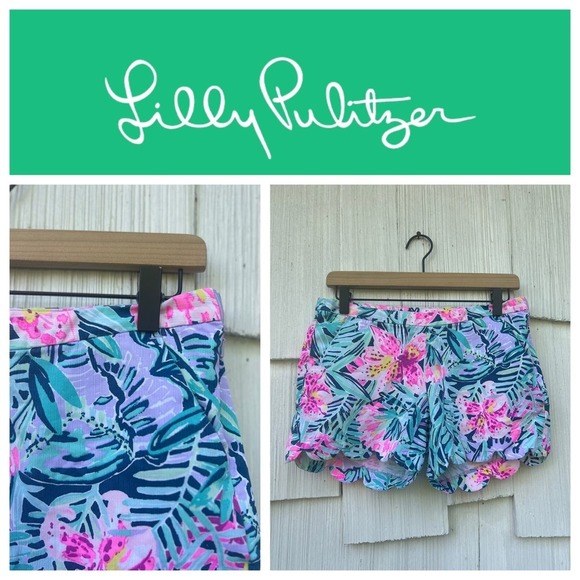 Lily Pulitzer Magnolia Scallop Shorts‎ in Slathouse Soiree 0 - Picture 1 of 7